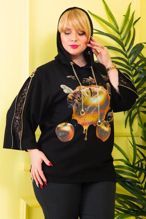 Блузка яблоко с капюшоном ELISA FANTI